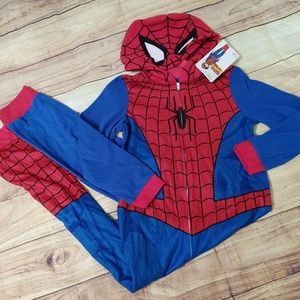 Spiderman One Piece Zip-Up costume Pajamas Size L